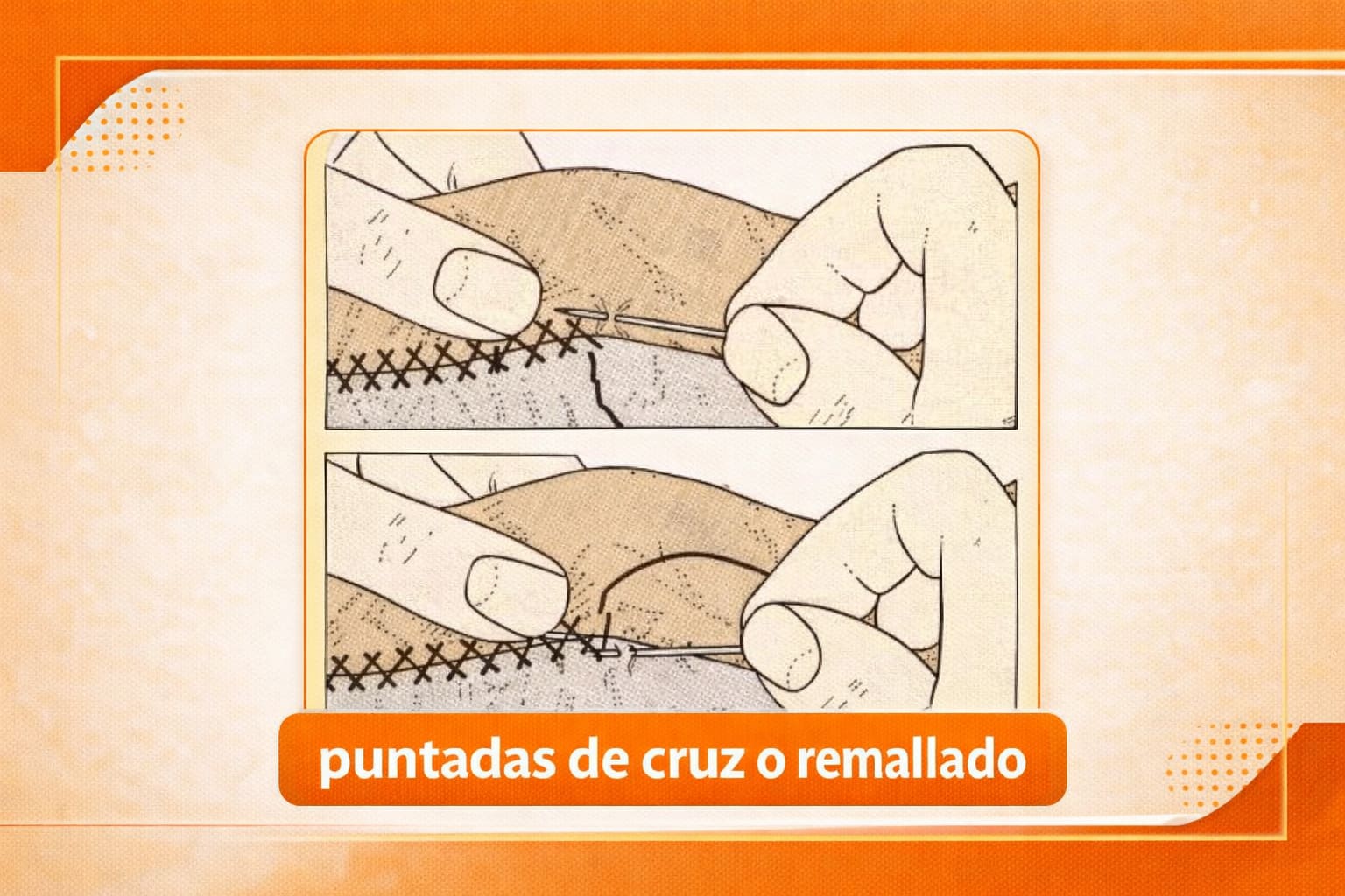 Puntadas de cruz remallado